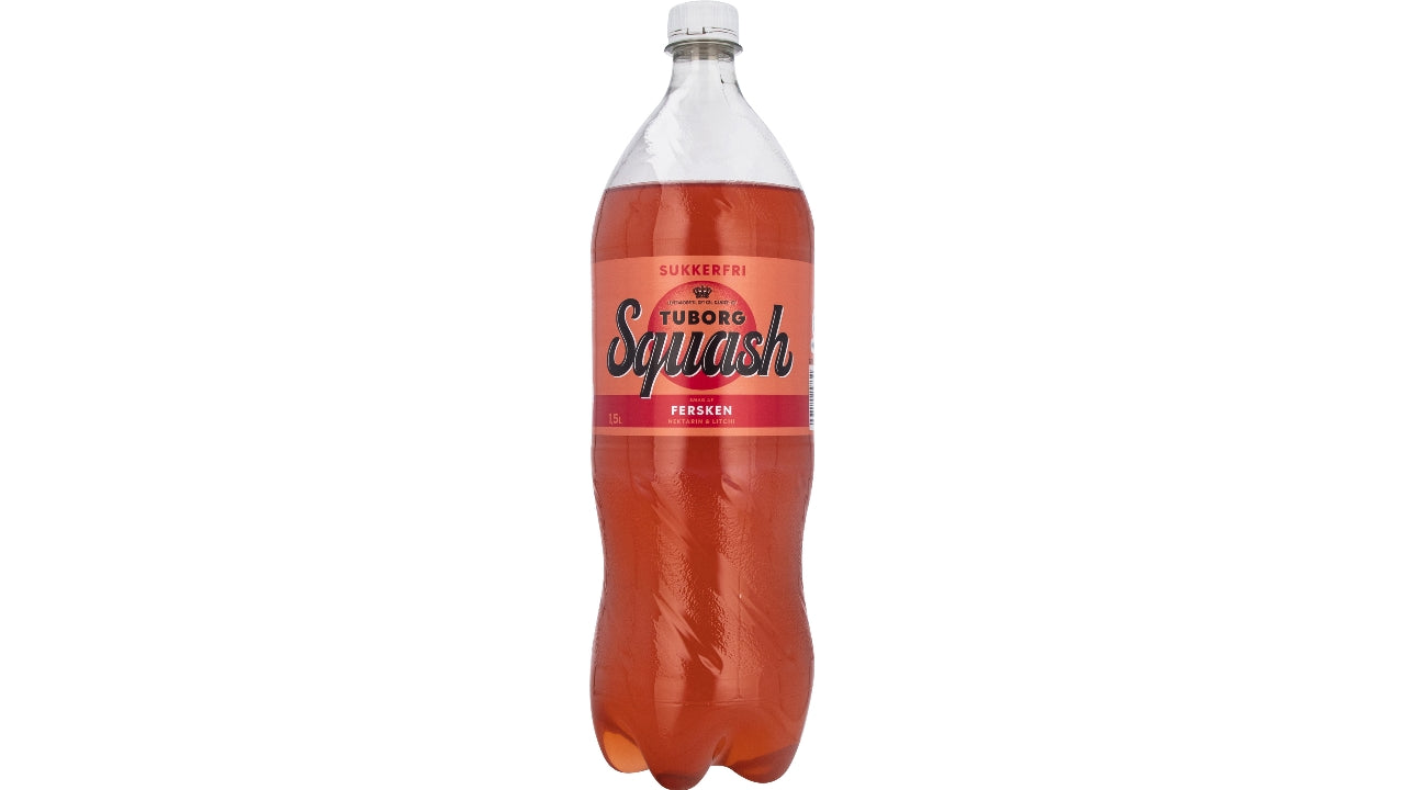 Tuborg Squash fersken sukkerfri 8x1,5L