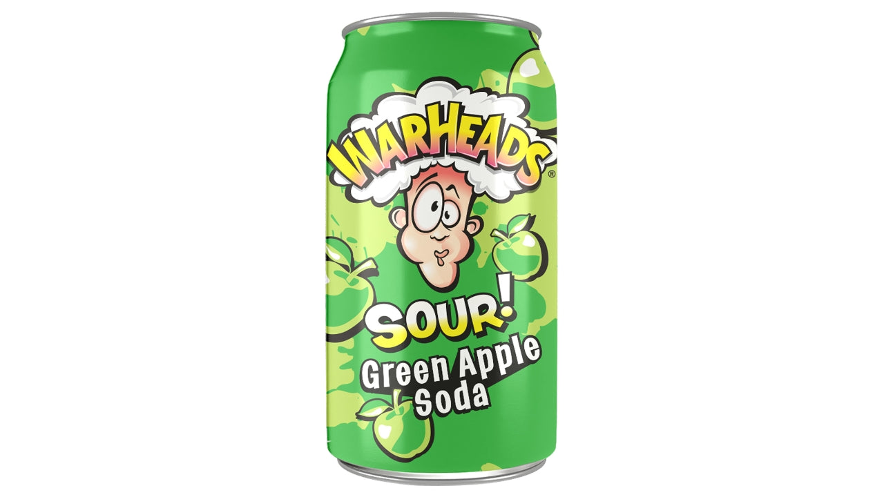 Warheads Green Apple Sour Soda 12x355ml