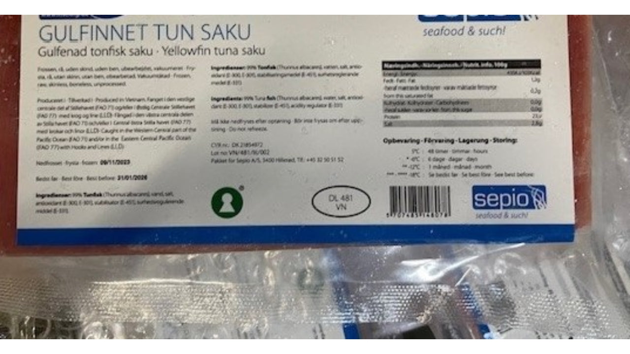 Rød tun saku blokke 250-350g