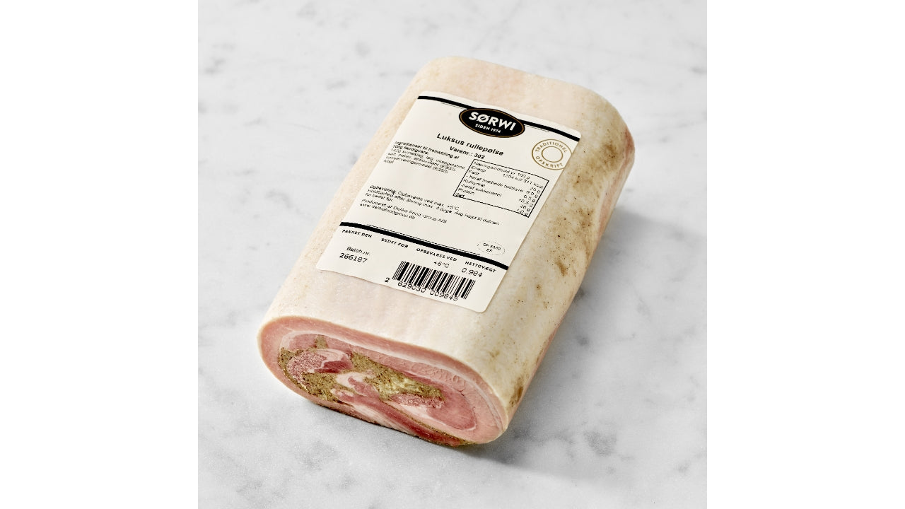 Rullepølse lux hvid peber ca 1,3kg