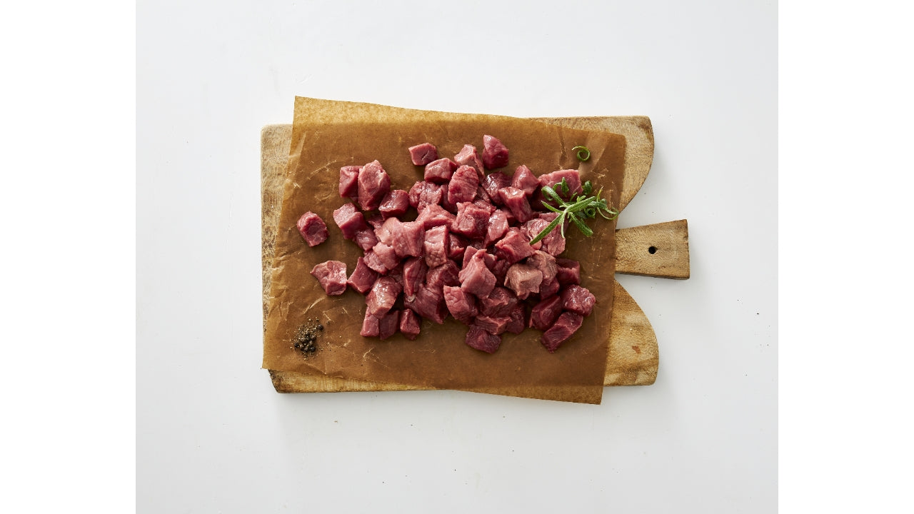 Oksekød i tern 3x3x3cm