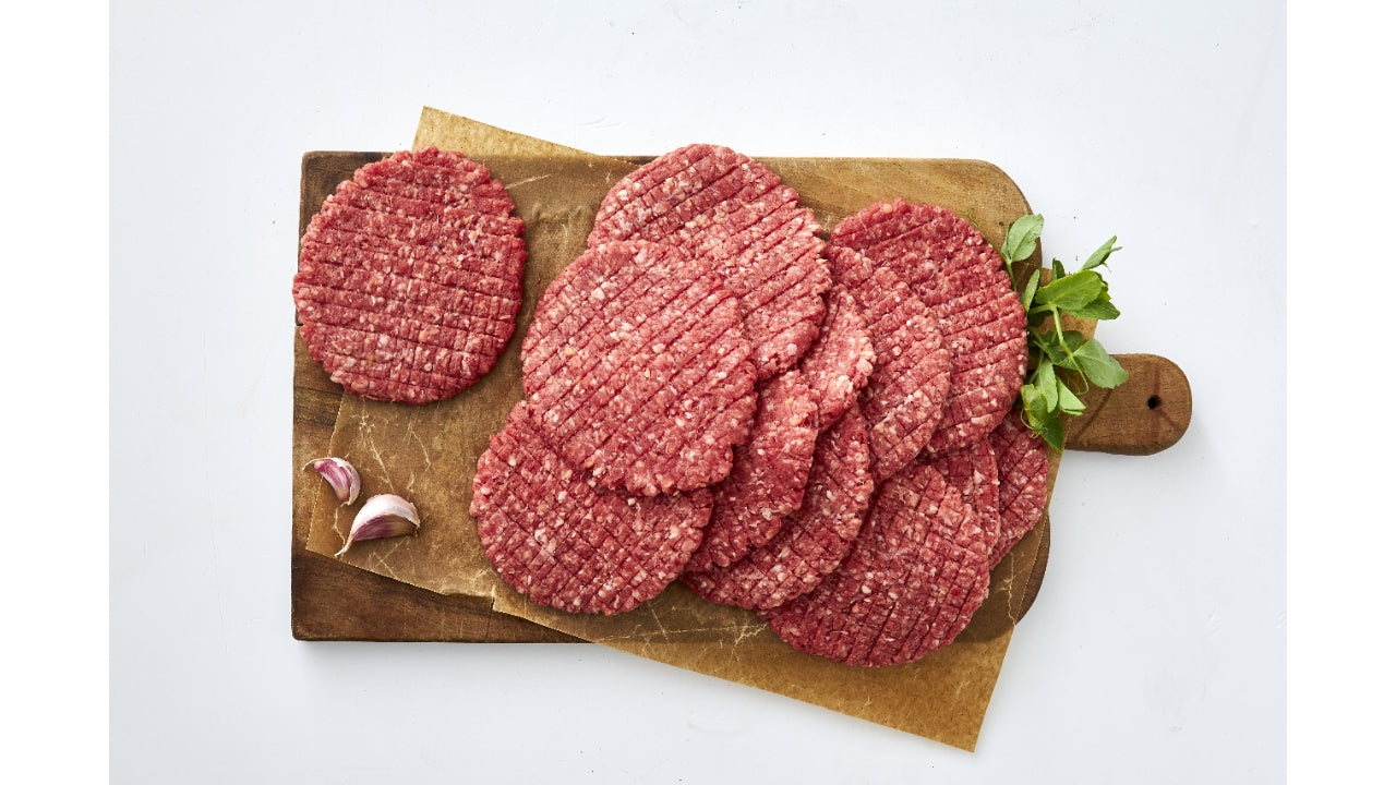 Burgerbøf 10x220g ø140mm - max 10 % fedt