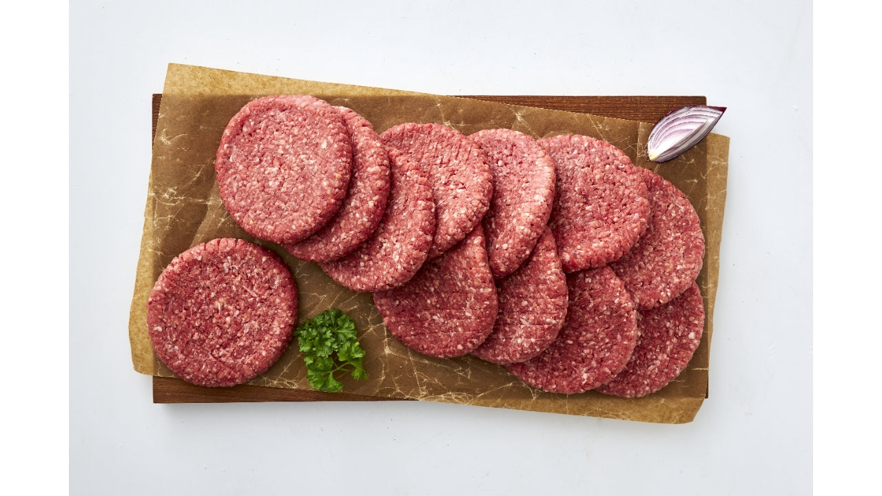 Burgerbøf 12x200g ø125mm - Max 12% fedt