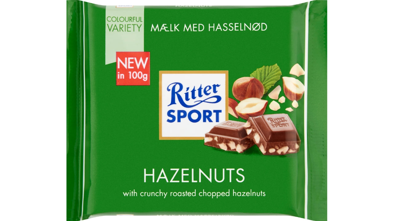 Ritter sport mælk m/hasselnød 100g
