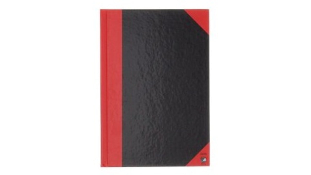 Kinabog A5 m/linjer sort/rød 96 blade