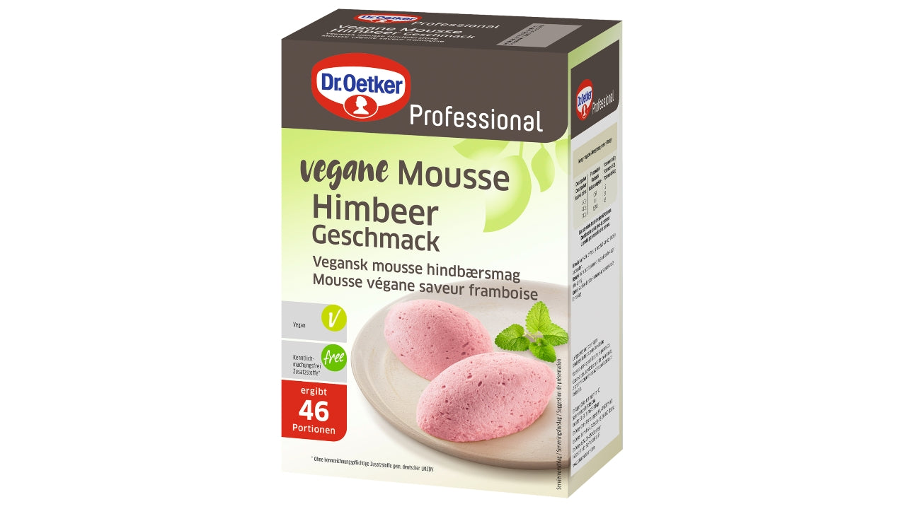 Vegansk Mousse hindbærsmag 900g