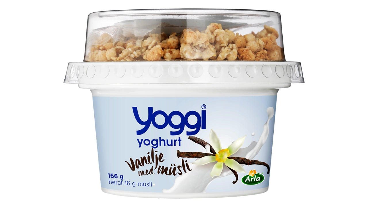 Yoghurt vanilje m. müsli top 166g