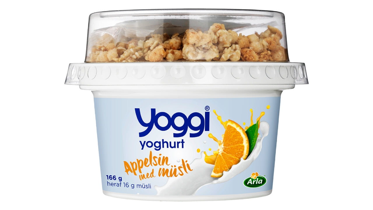 Yoghurt appelsin m. müsli top 166g