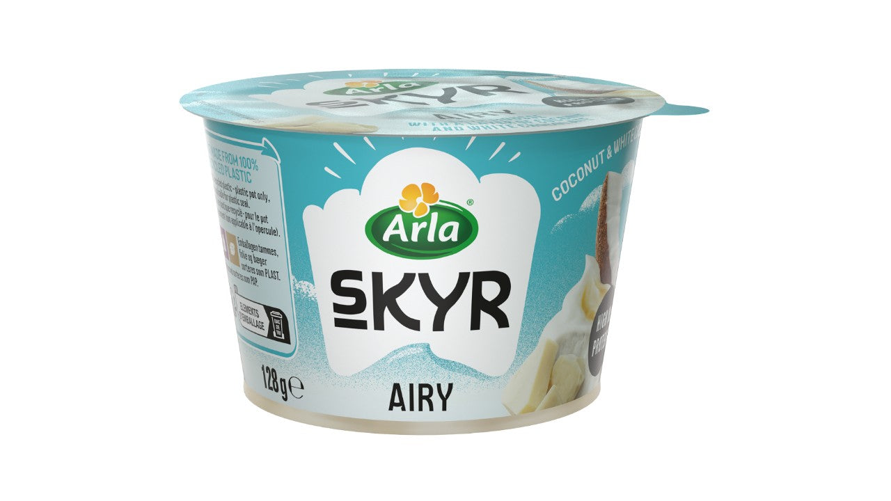 Airy skyr med kokos/hvid chokolade 128g