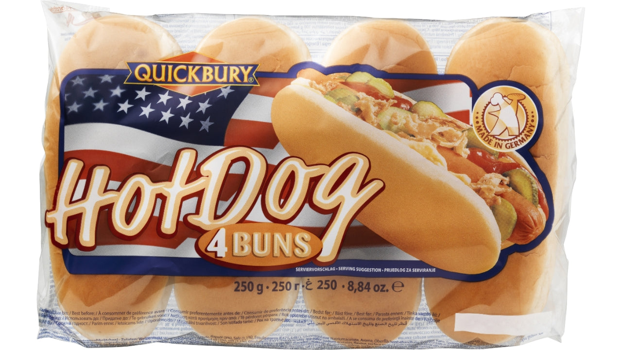 Hotdog buns 4stk 250g
