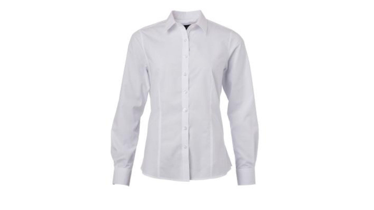 Poplin hvid dameskjorte str. 3XL
