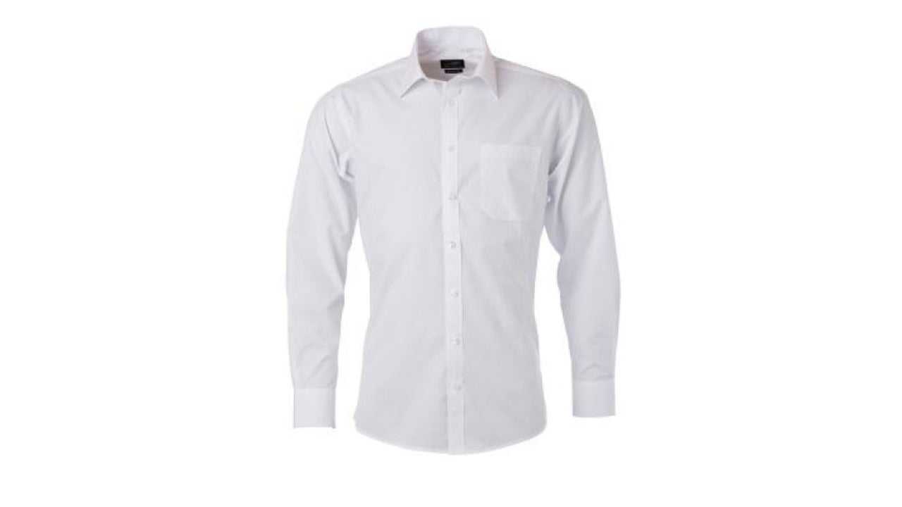 Poplin hvid herreskjorte str. M