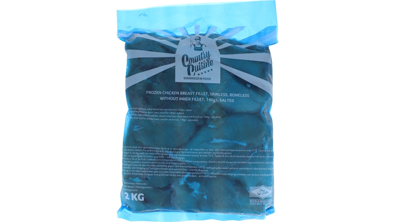 Kyllingebrystfilet rå blok 1,4% salt 2kg