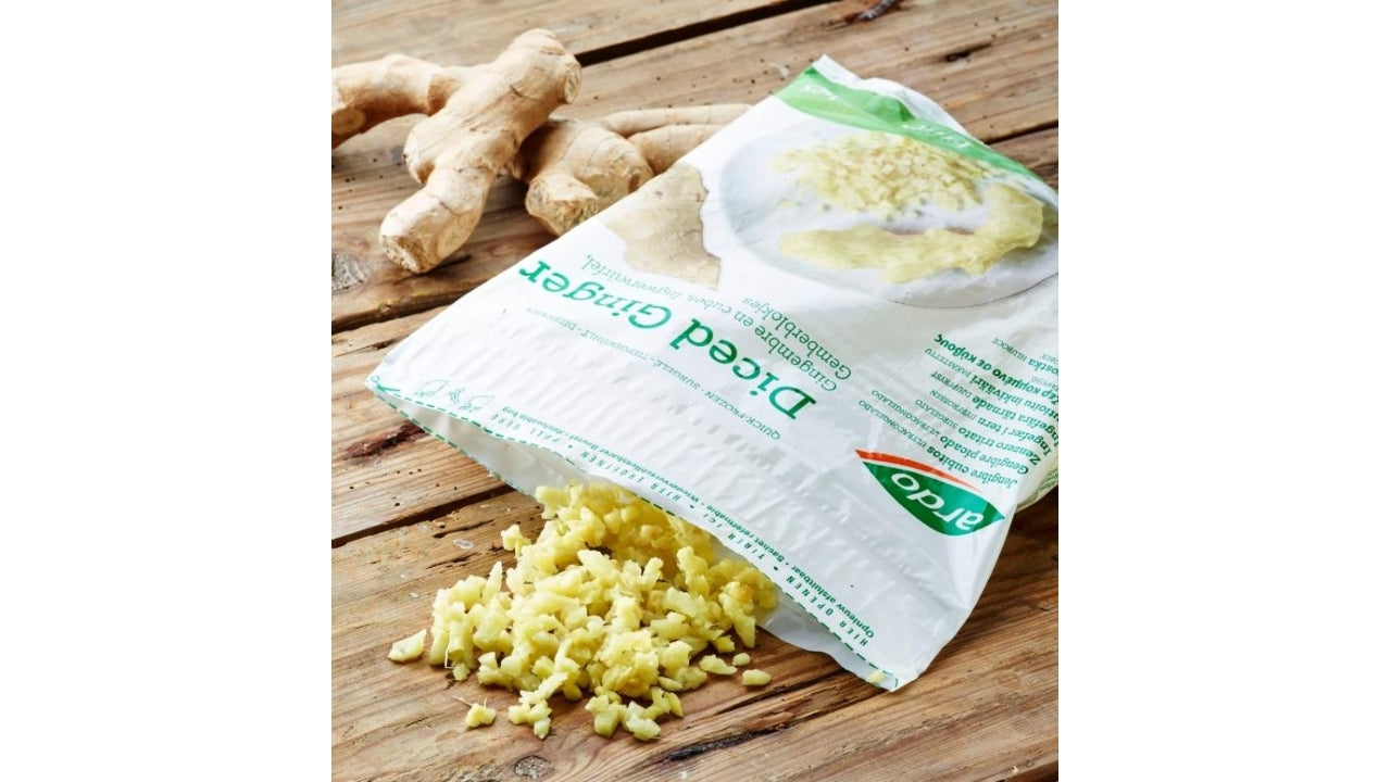 Ingefær i tern 4x4mm 250g