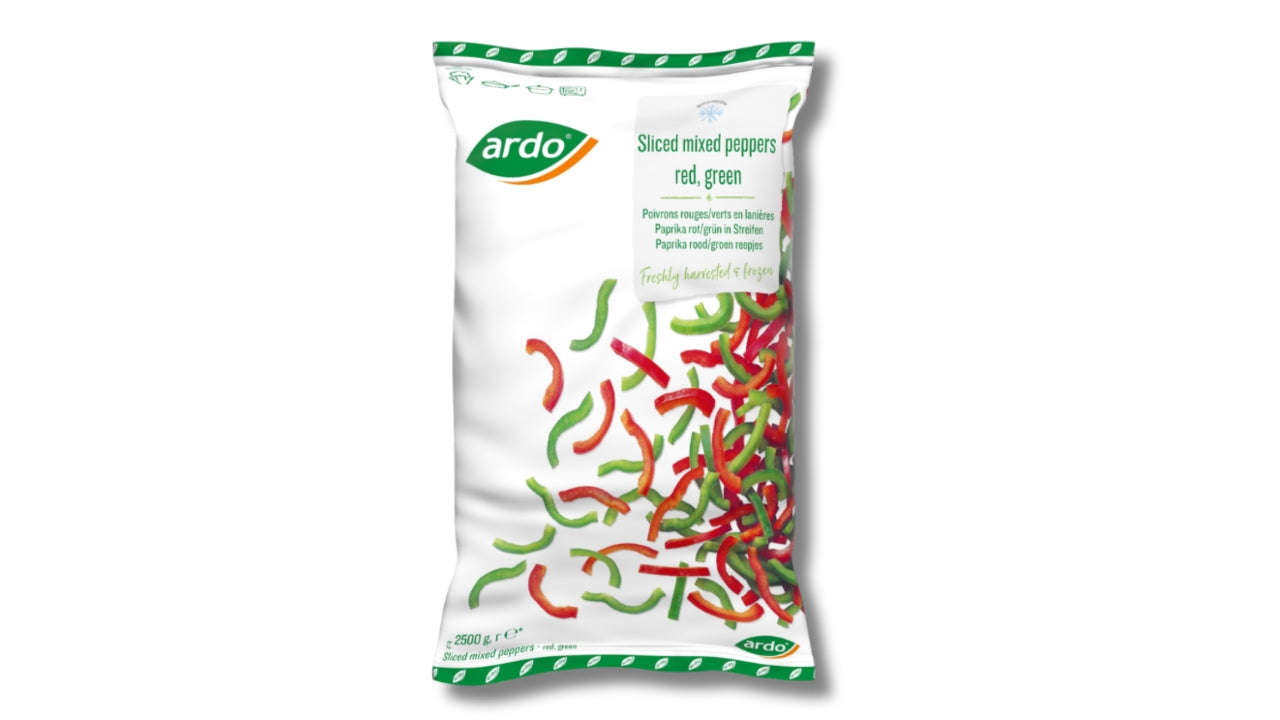 Peber i strimler rød/grøn 2,5kg