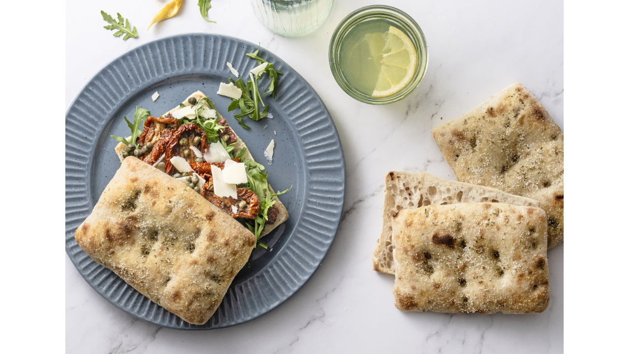 Focaccia m. rosmarin/havsalt 50x105g