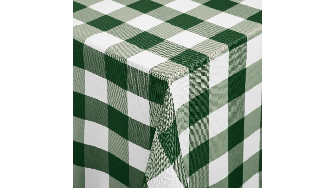 Dug stof grøn/hvid 130x130cm ternet møns