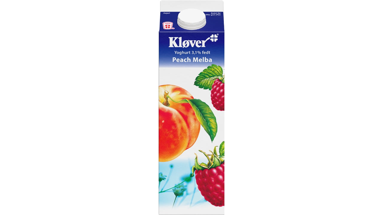 Yoghurt med peach melba 3,1% 1L