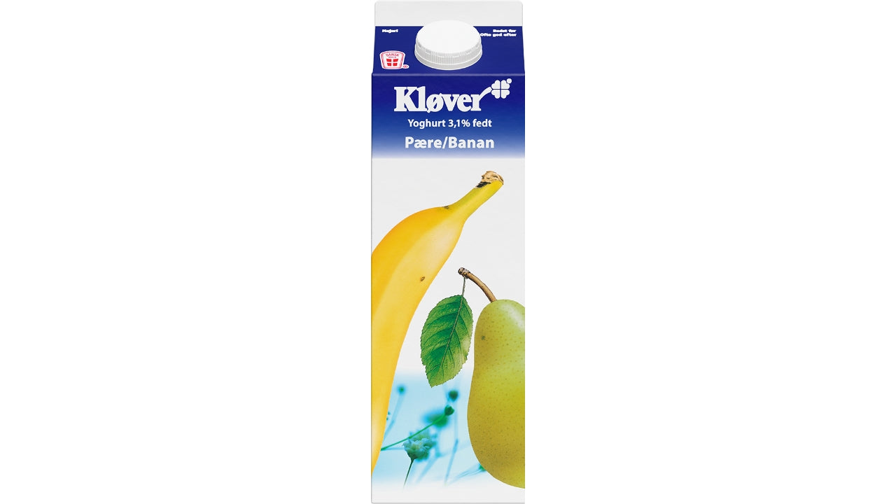 Yoghurt med pære/banan 3,1% 1L