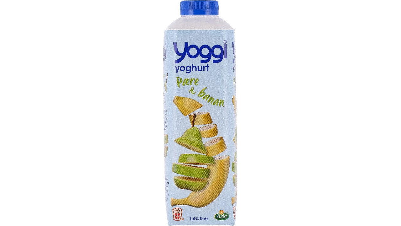 Yoggi pære & banan 1,3% 1L