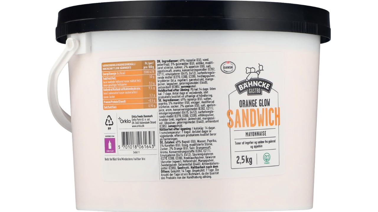 Sandwich mayonnaise orange glow 2,5kg