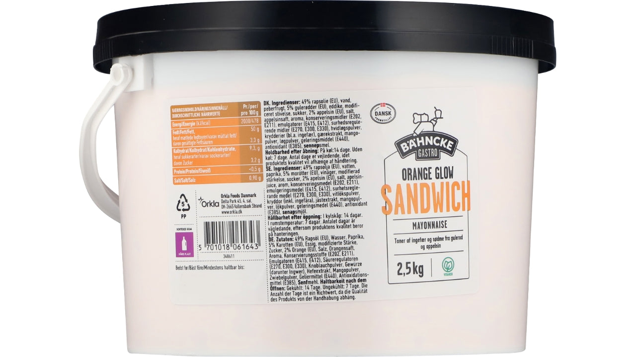 Sandwich mayonnaise orange glow 2,5kg