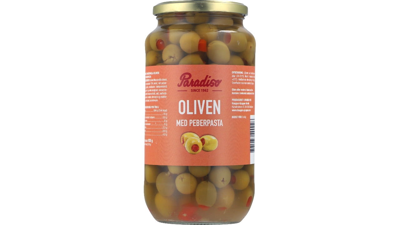Oliven grøn m/peber 900g