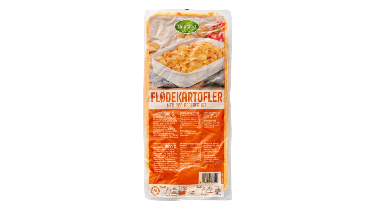 Flødekartofler med rød peberfrugt 1,5kg