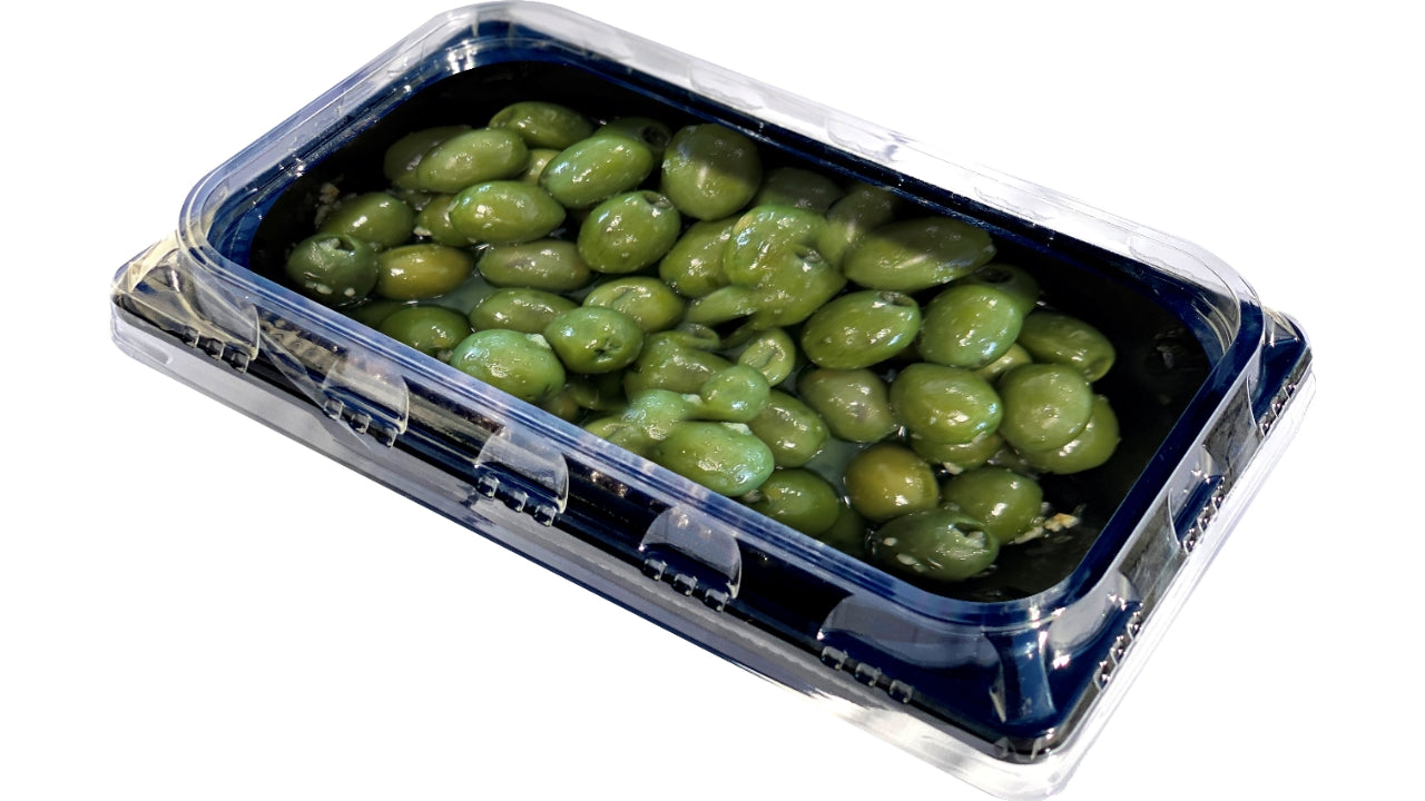 Grønne oliven med purløg 1kg