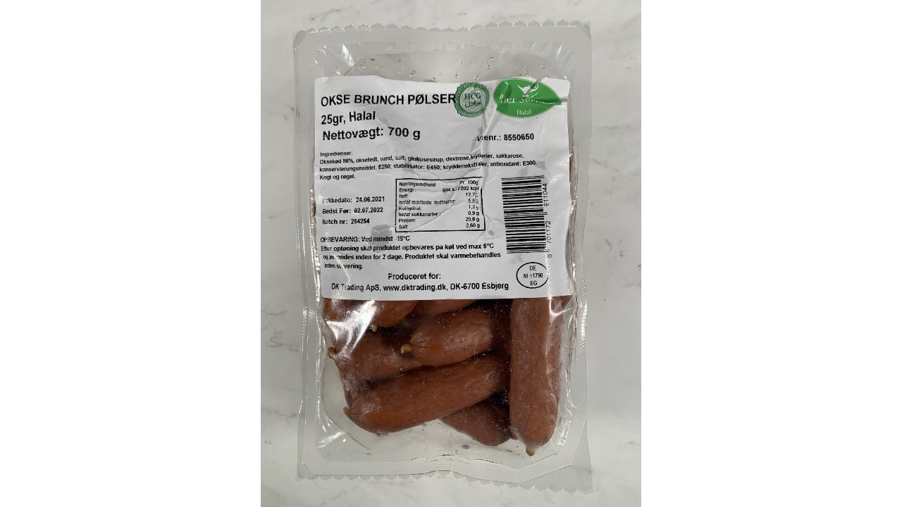 Okse brunchpølser 28x25g