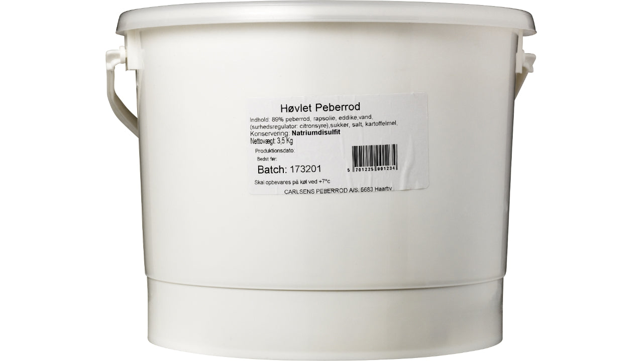 Peberrod høvlet i spand 3,5kg
