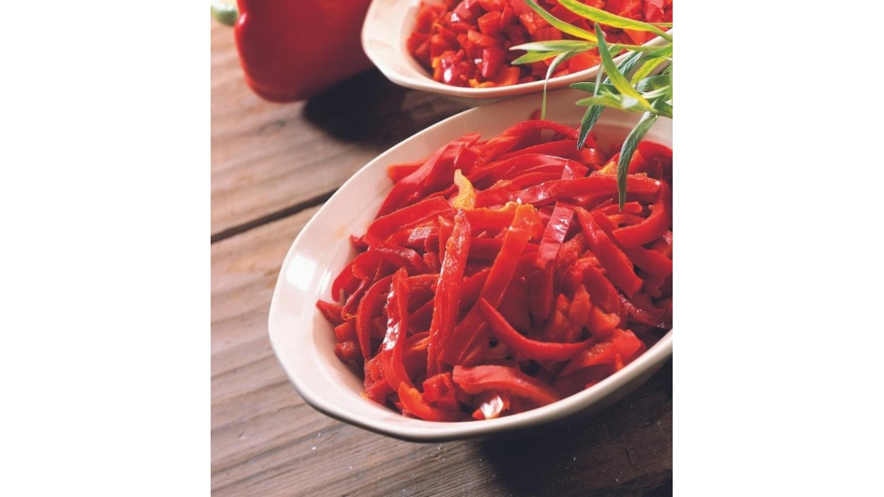 Rød peber i strimler 2500g