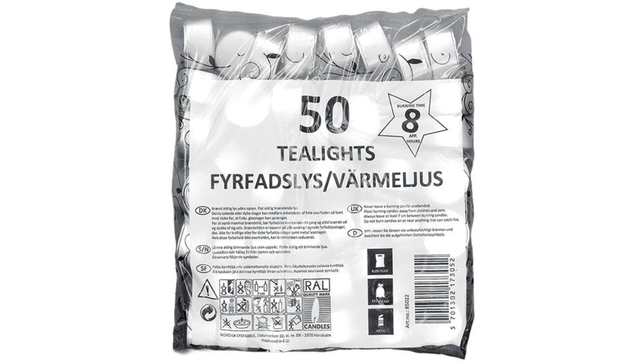NL fyrfadslys 8 timer 50stk