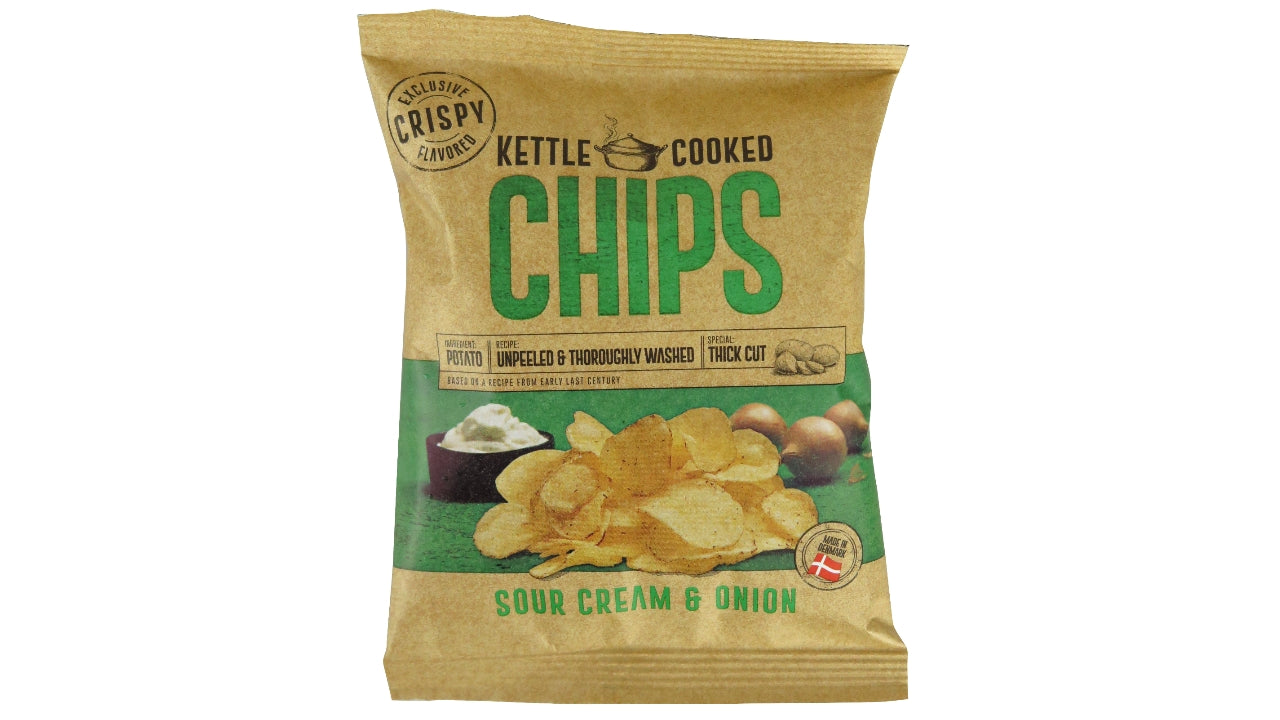 Kartoffelchips m/cremefraiche & løg 40g