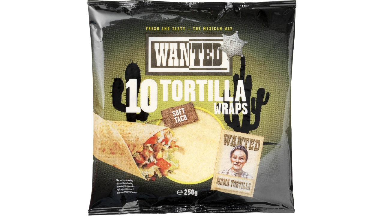 Wanted majs & hvede tortilla 6 250g