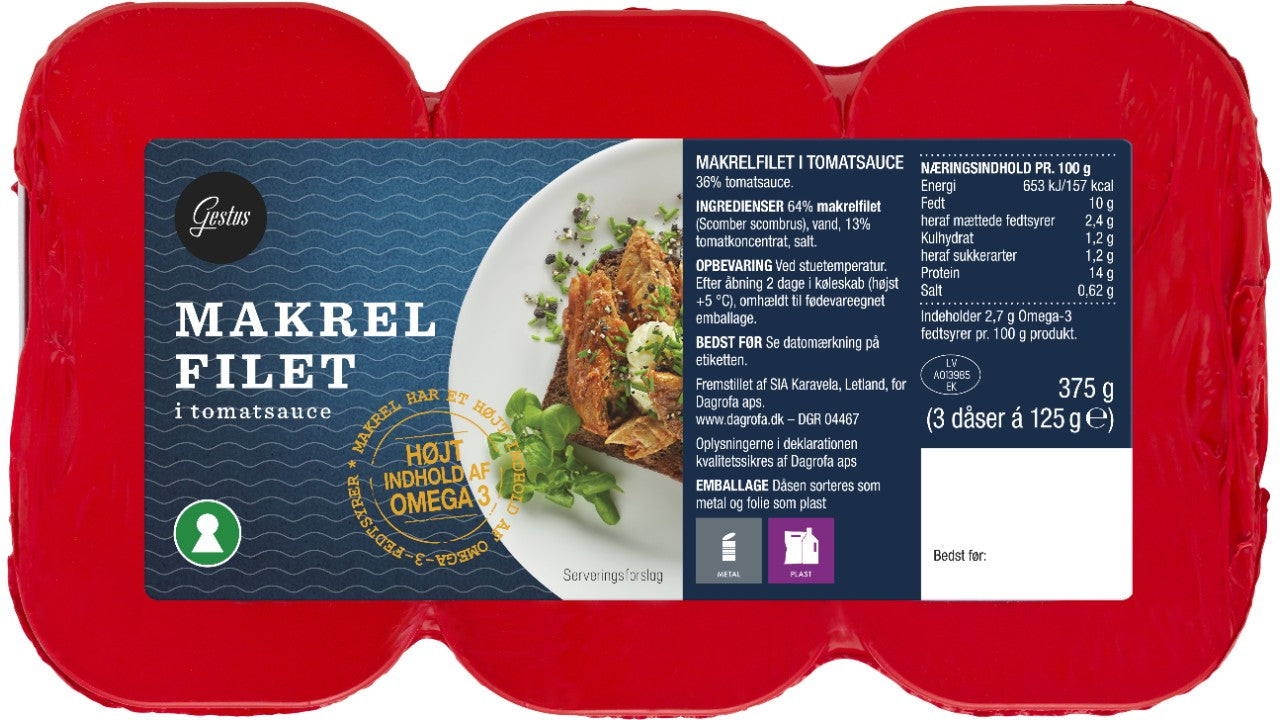 Makrelfilet 3pk 375g