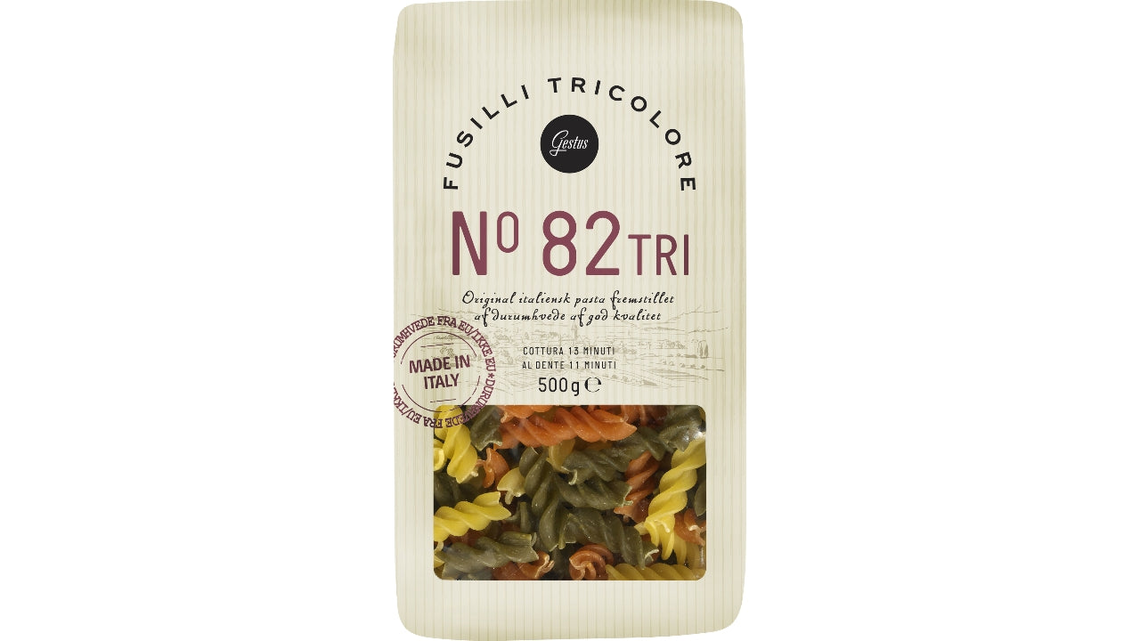 Fusilli 3-farvet 500g