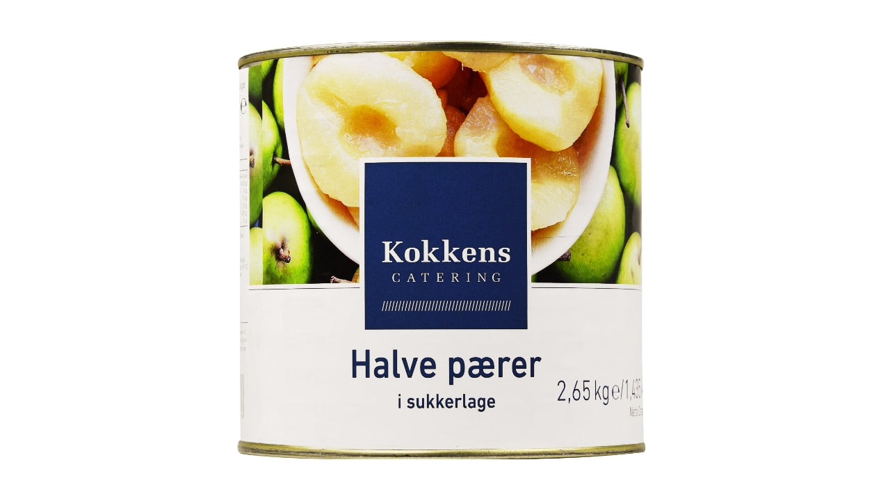 Pærer halve i sukkerlage 2650/1435g