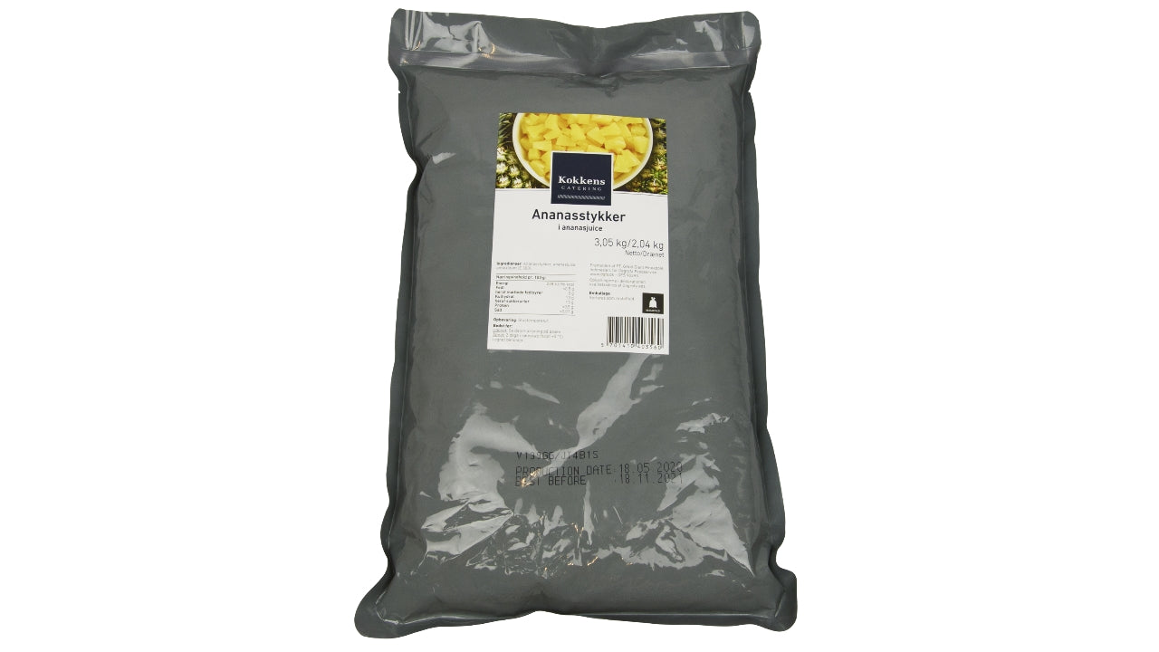 Ananas stykker i juice 3,05/2,04kg