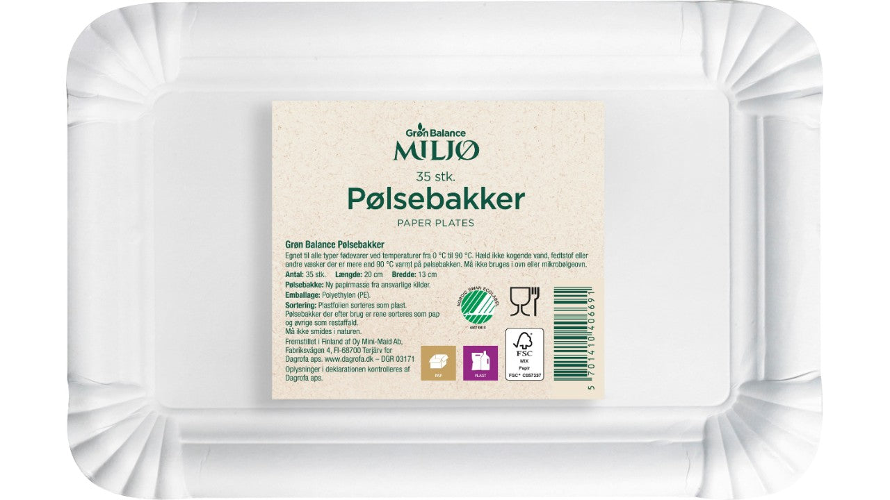 Pølsebakker 13x20cm 35stk