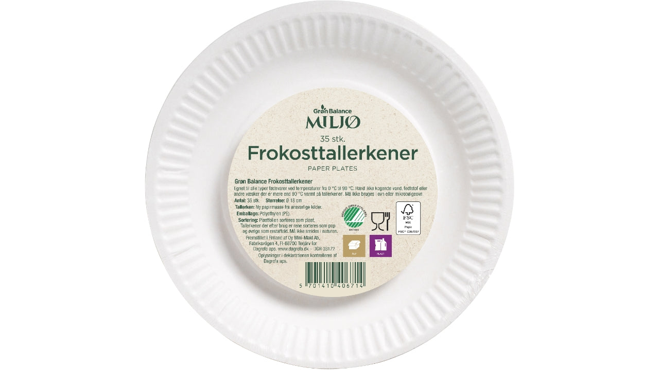 Frokosttallerkener 18cm 35stk