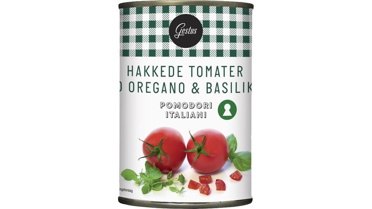 Tomat med oregano/brasil 400g