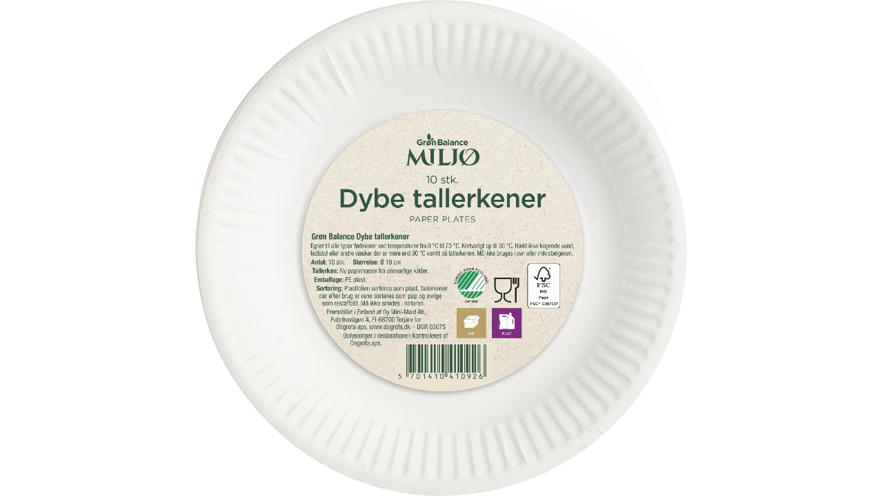Dybe tallerkner 19cm 10stk