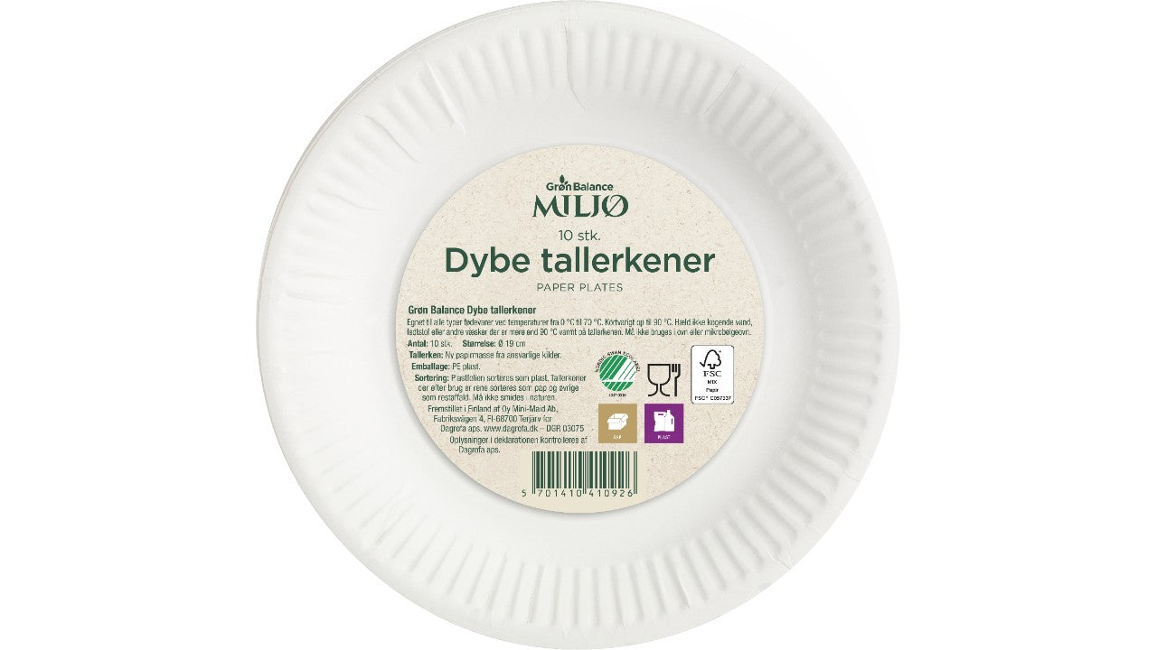 Dybe tallerkner 19cm 10stk