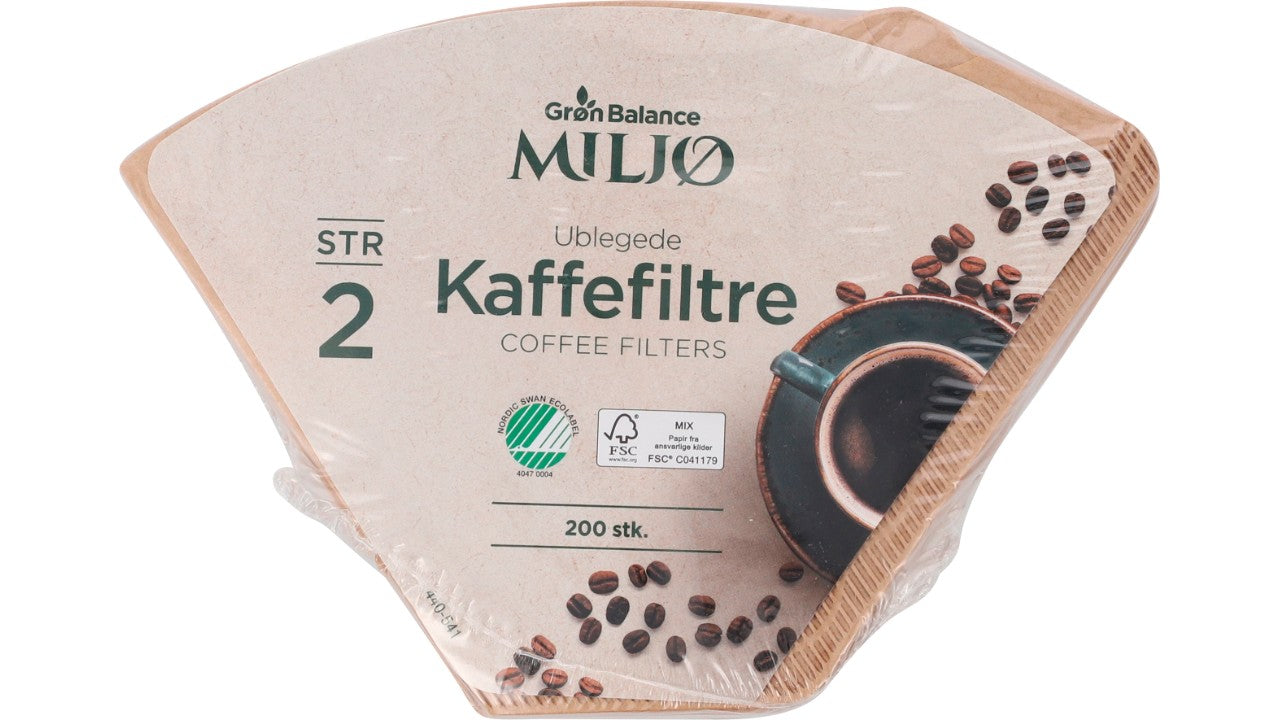 Kaffefilter brun nr 2 200stk