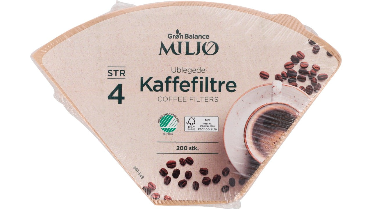 Kaffefilter brun nr 4 200stk