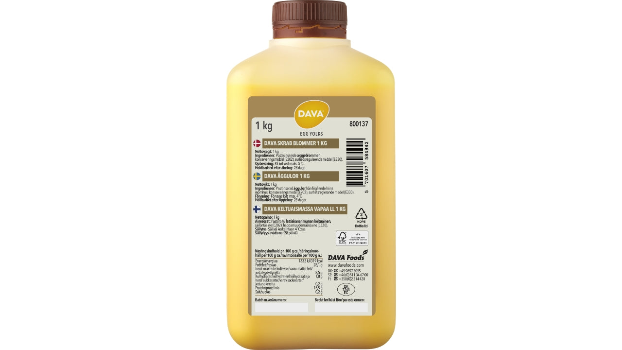 Æggeblommer skrabeæg 1kg