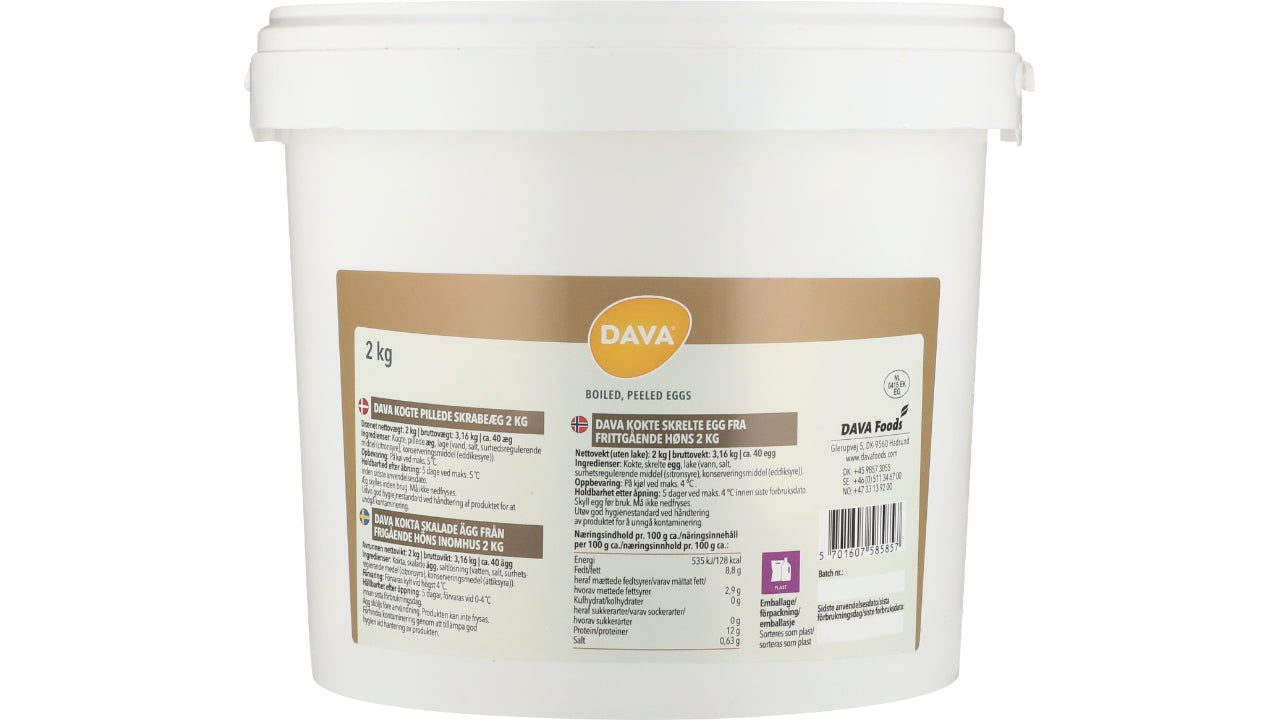 Æg kogte pillede ca 40stk 2kg