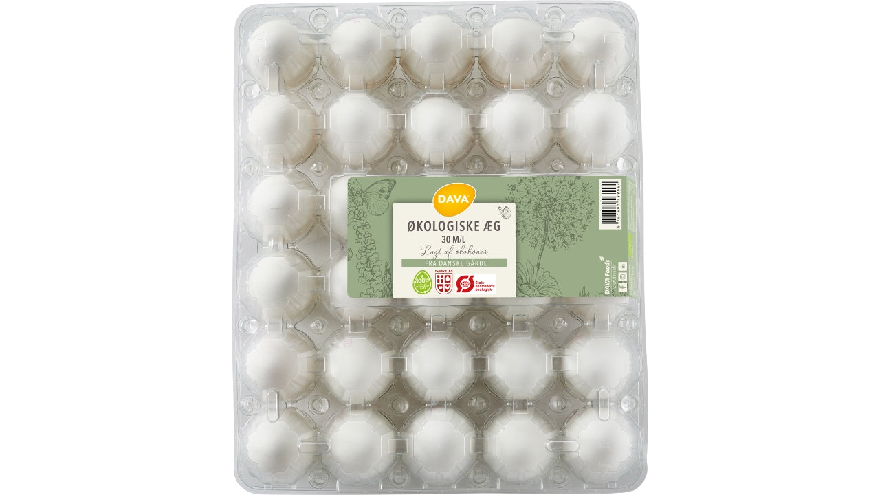 Øko Æg friske str. M/L 30stk plast