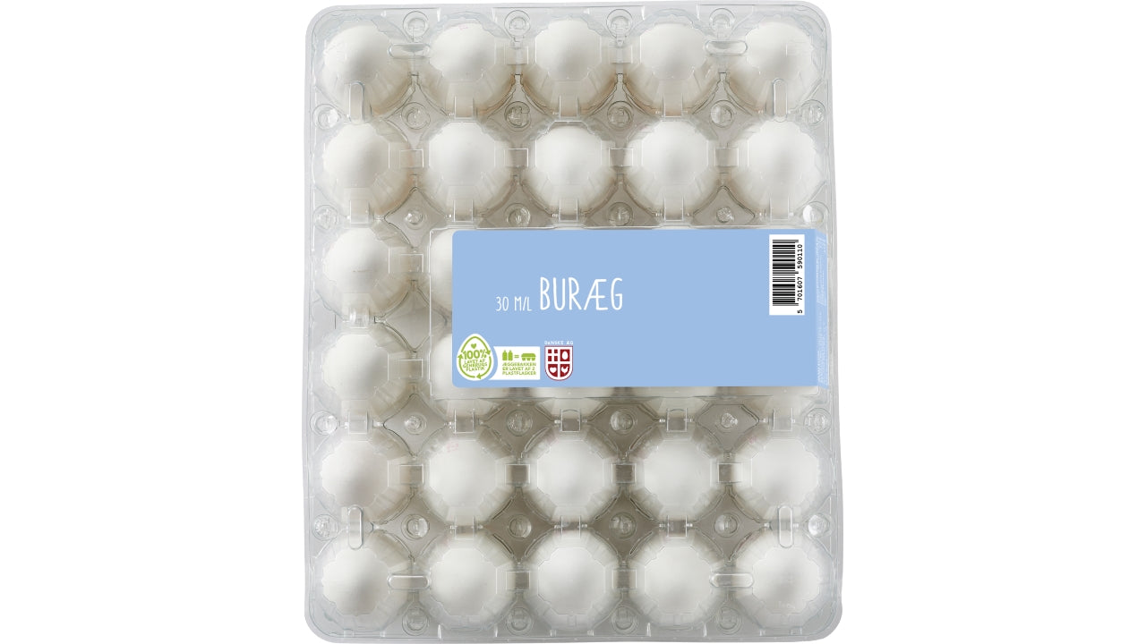 Æg friske hvide str. M/L 30stk